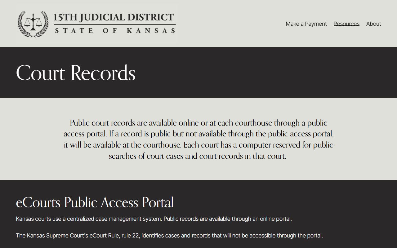 15th Judicial District court records for Cheyenne County inmate case lookup
