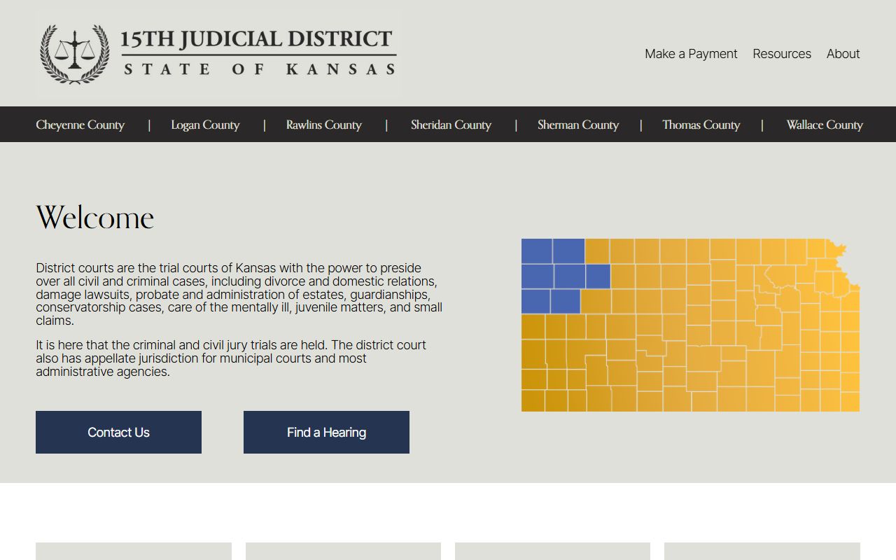 15th Judicial District contact for Cheyenne County Jail court records