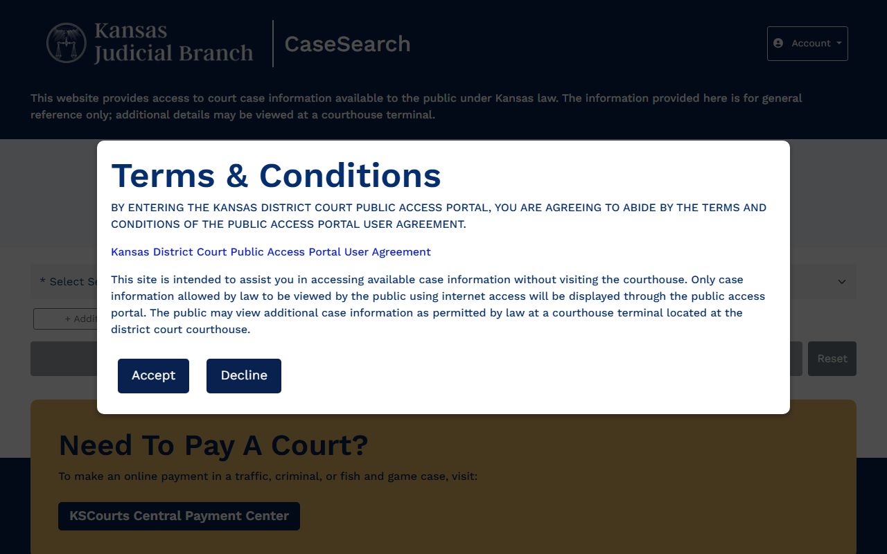 Kansas Case Search for Cheyenne County court records after jail arrest